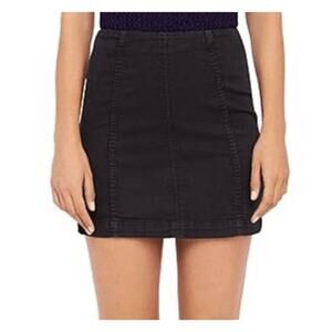 Free People Modern Femme black denim mini skirt size 10